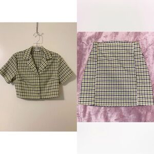 Brandy Melville bundle of green and black Cara skirt & Top OS/XS